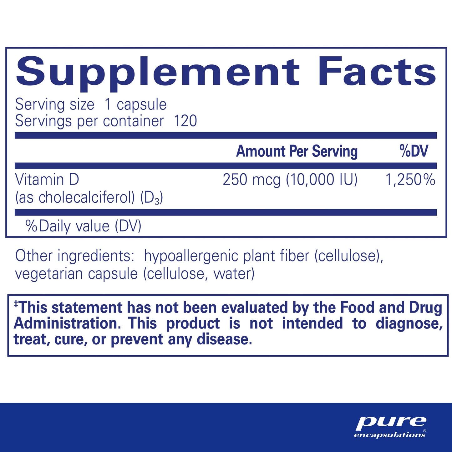 Vitamin D3 250 mcg (10,000 IU)